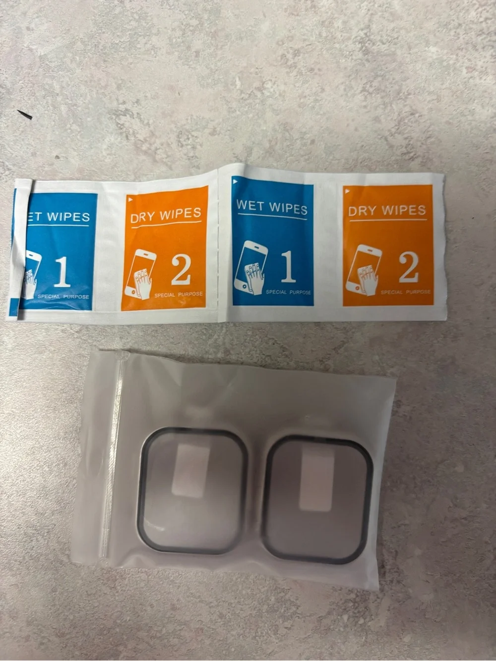 Misxi 2-Pack Silver Apple Watch 44mm Cases w/ Tempered Glass Protectors - NEW